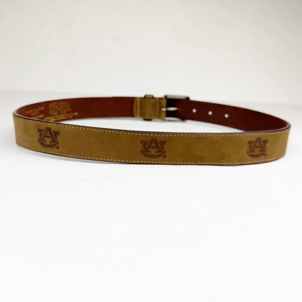 Zep Pro Embossed Auburn University Tigers Brown Leather Belt Size 32